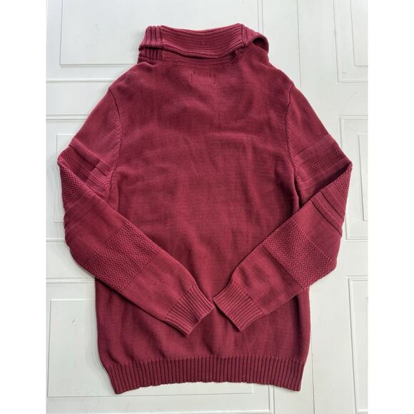 American Rag CIE Men's Multi-Texture Shawl-Collar Sweater Dark Scarlet Red XXL - Picture 6 of 6